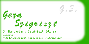 geza szigriszt business card